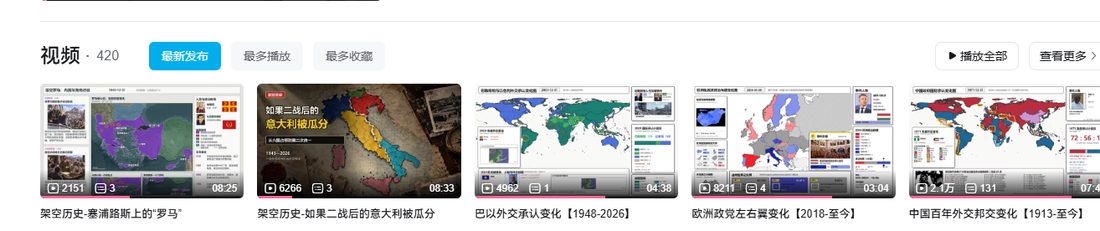 B站历史地图视频合集